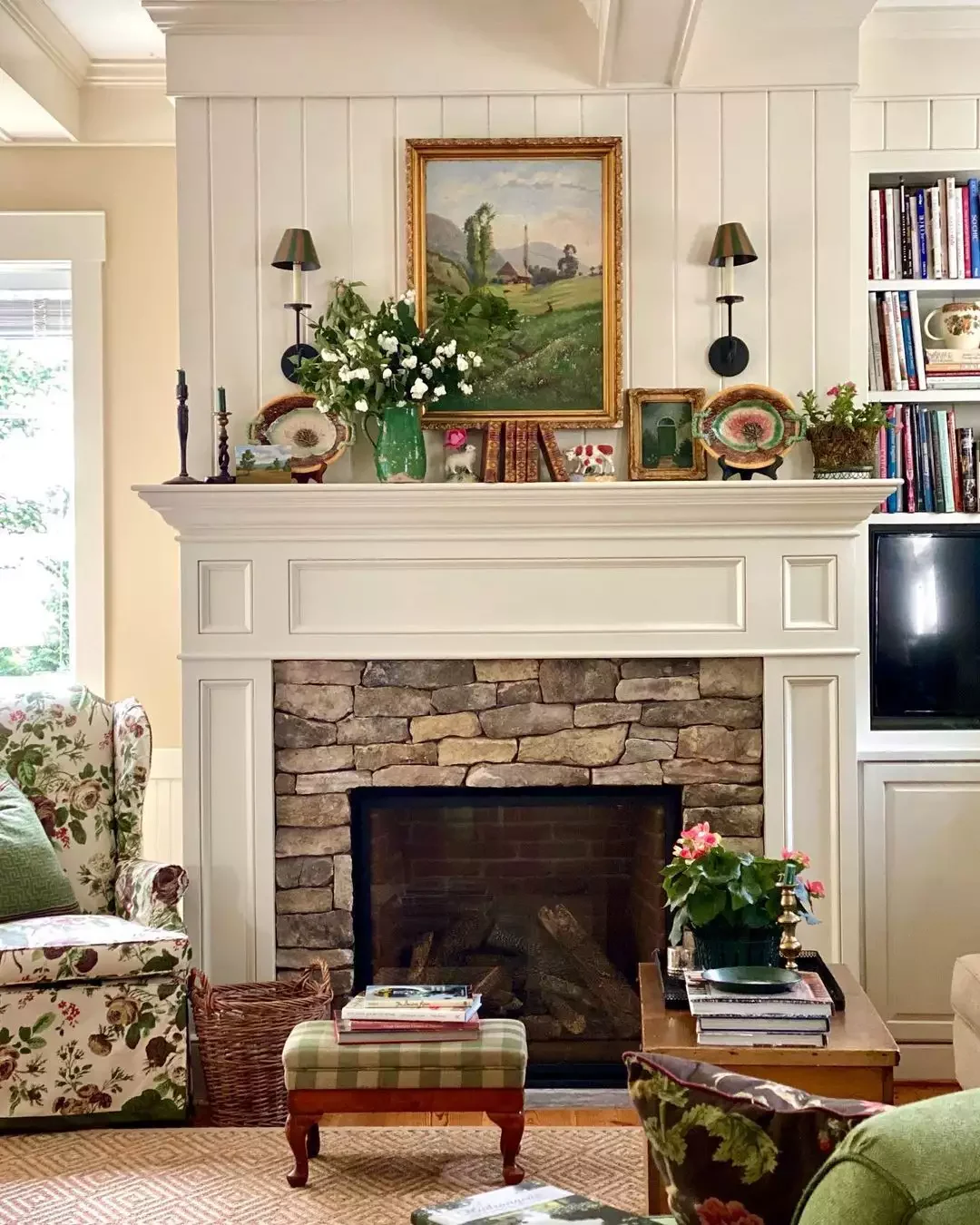 33 Cozy Farmhouse Fireplace Styling Ideas That Transform Your Living Space 23 Give Landscape Artwork Some Love