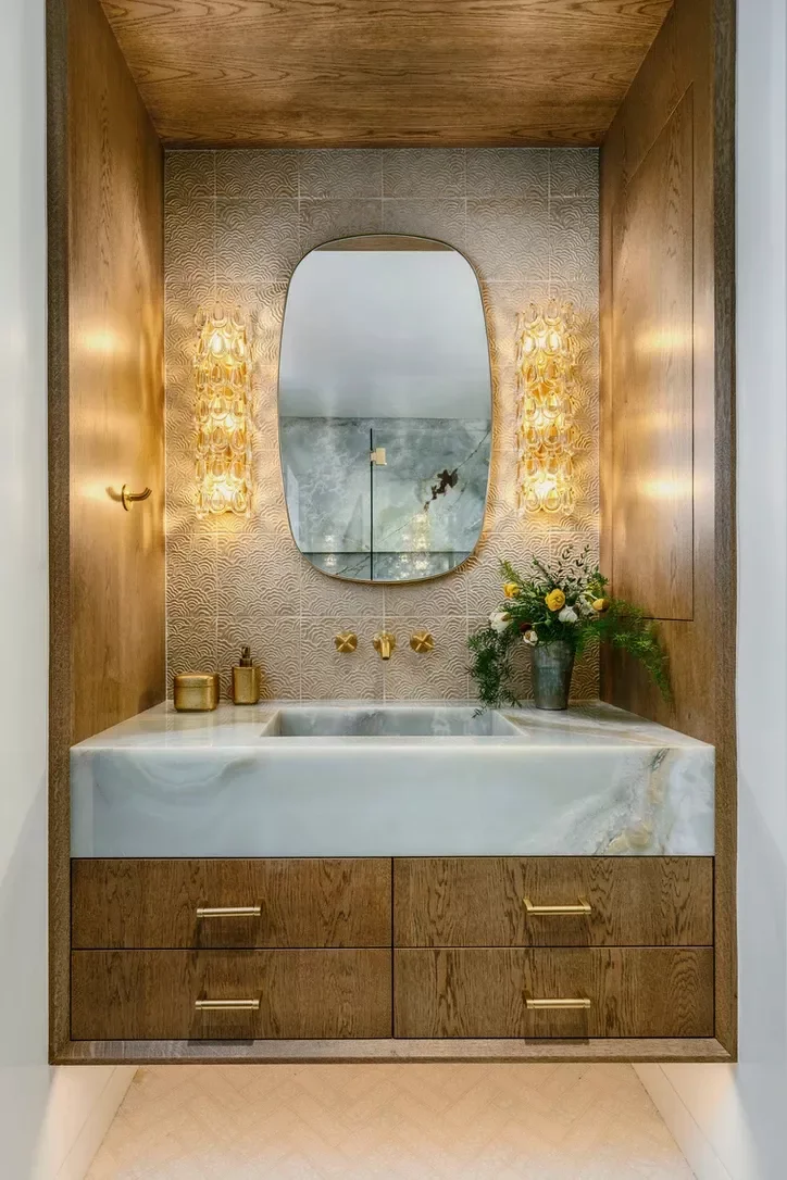 50 Luxurious Bathroom Ideas to Create Your Perfect Self-Care Sanctuary 20 Glam Powder Room Sconces