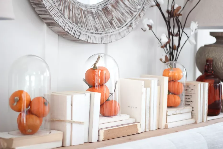 55 Stunning Thanksgiving Décor Ideas to Transform Your Home with Style 31 Glass Cloche Pumpkins