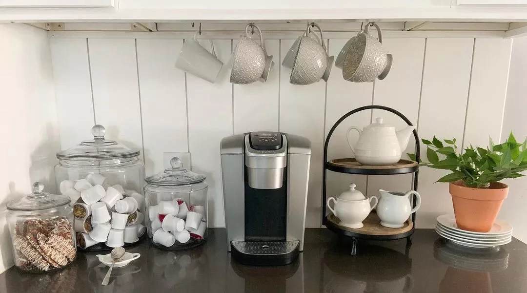 43 Stylish Coffee Bar Ideas That'll Transform Your Morning Routine Glass Storage Jars
