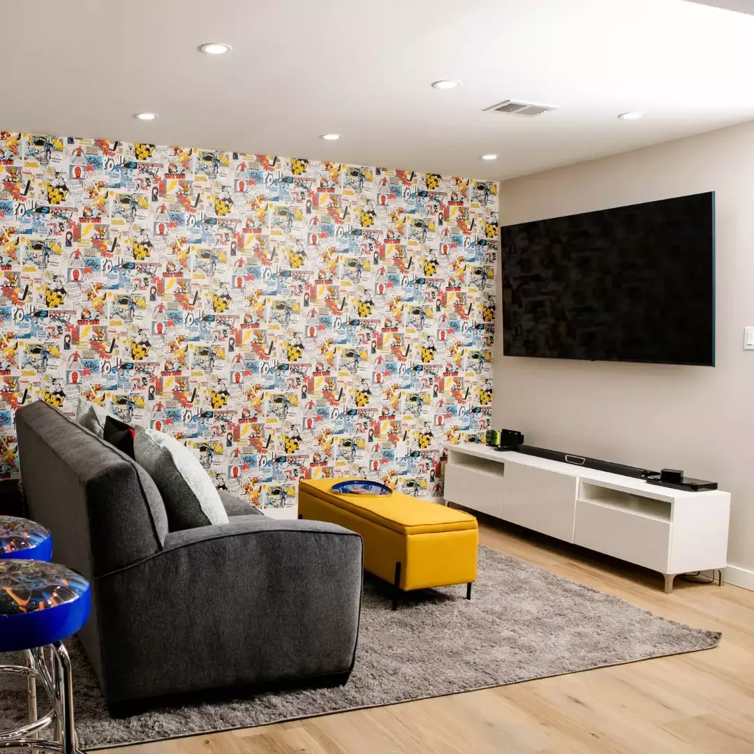 24 Creative Basement Wall Ideas That Will Transform Your Lower Level 24 Go Big With Bold Wallpaper