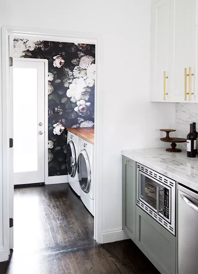 55 Small Laundry Room Ideas That Blend Style With Smart Functionality Go Bold With Floral Wallpaper