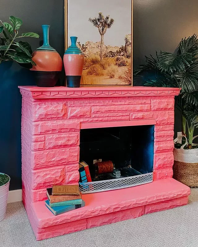 36 Stunning Painted Fireplace Ideas to Transform Your Living Space 9 Go Bright With Hot Pink