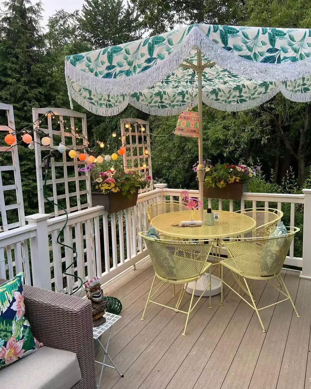 30 Beautiful Ways to Transform Your Patio with String Lights 20 Go Colorful