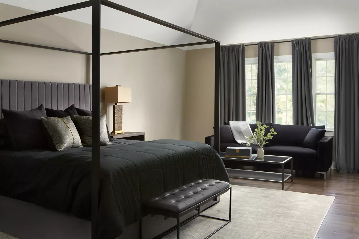 20 Beautiful Bedroom Curtain Ideas That Will Transform Your Space 21 Go Dark and Moody