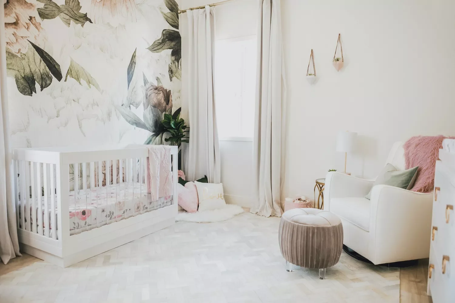 19 Creative Nursery Accent Wall Ideas to Transform Your Baby's Room 8 Go For Supersized Florals