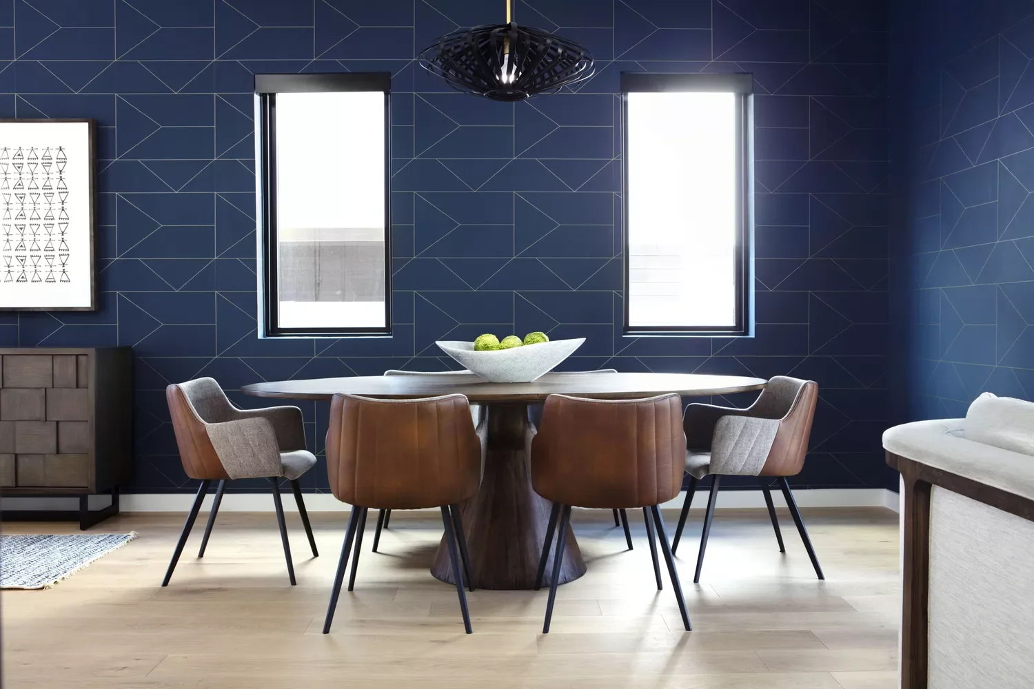 40 Stunning Blue Dining Room Ideas That Will Transform Your Space 24 Go Geometric