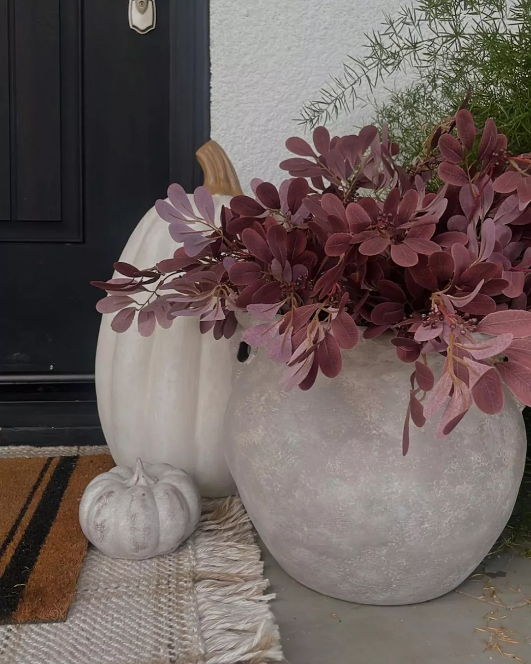 52 Autumn Front Porch Ideas That Will Transform Your Home's Entrance This Fall 39 Go Gray With Your Fall Decor