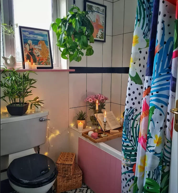 32 Shower Curtain Ideas to Transform Your Bathroom with Maximum Style 20 Go Green With Houseplants