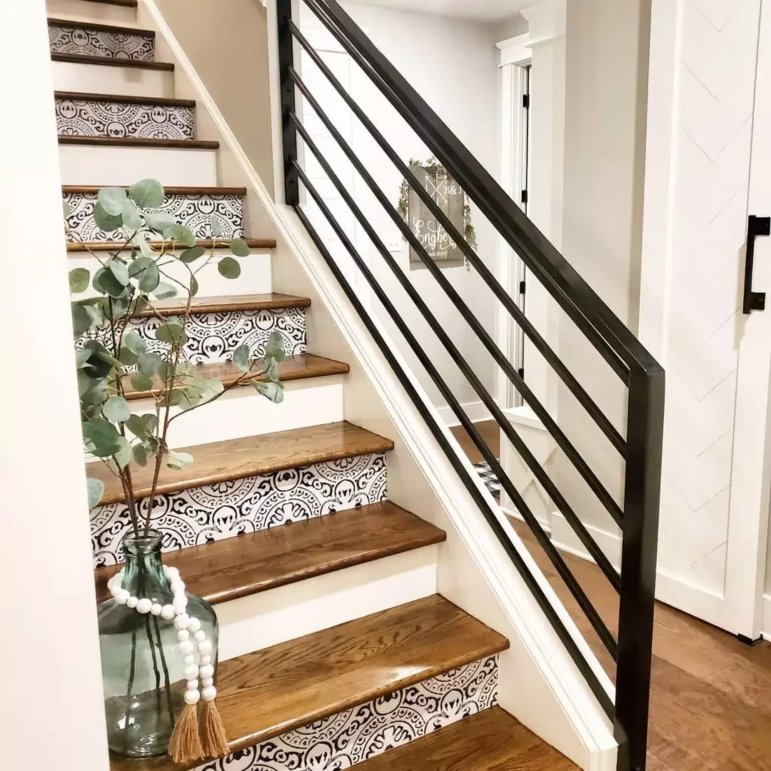 25 Charming Farmhouse Stair Railing Ideas to Transform Your Home 15 Go Sleek With Solid Black