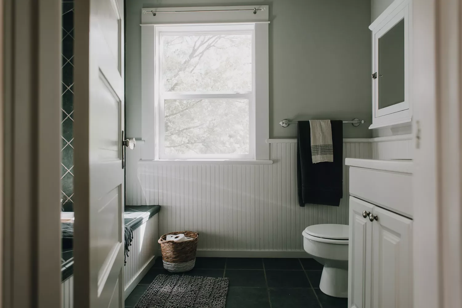 20 Creative Ways to Transform Your Bathroom with Beadboard 14 Go for Grounded and Green