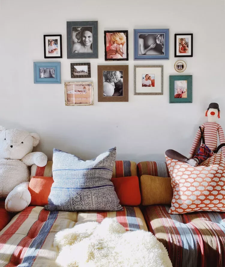 26 Creative Family Photo Wall Ideas That Will Transform Your Home 26 Go for a Colorful Match