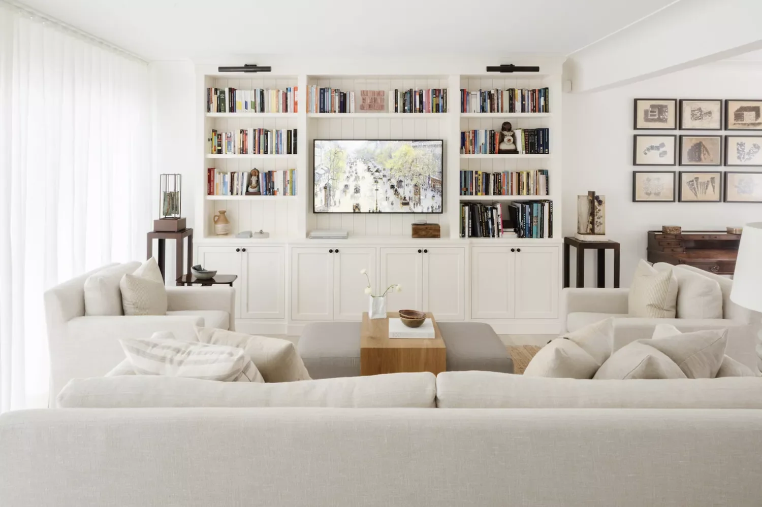 76 Brilliant Finished Basement Design Ideas That Actually Work Go to the Ceiling With Built-Ins
