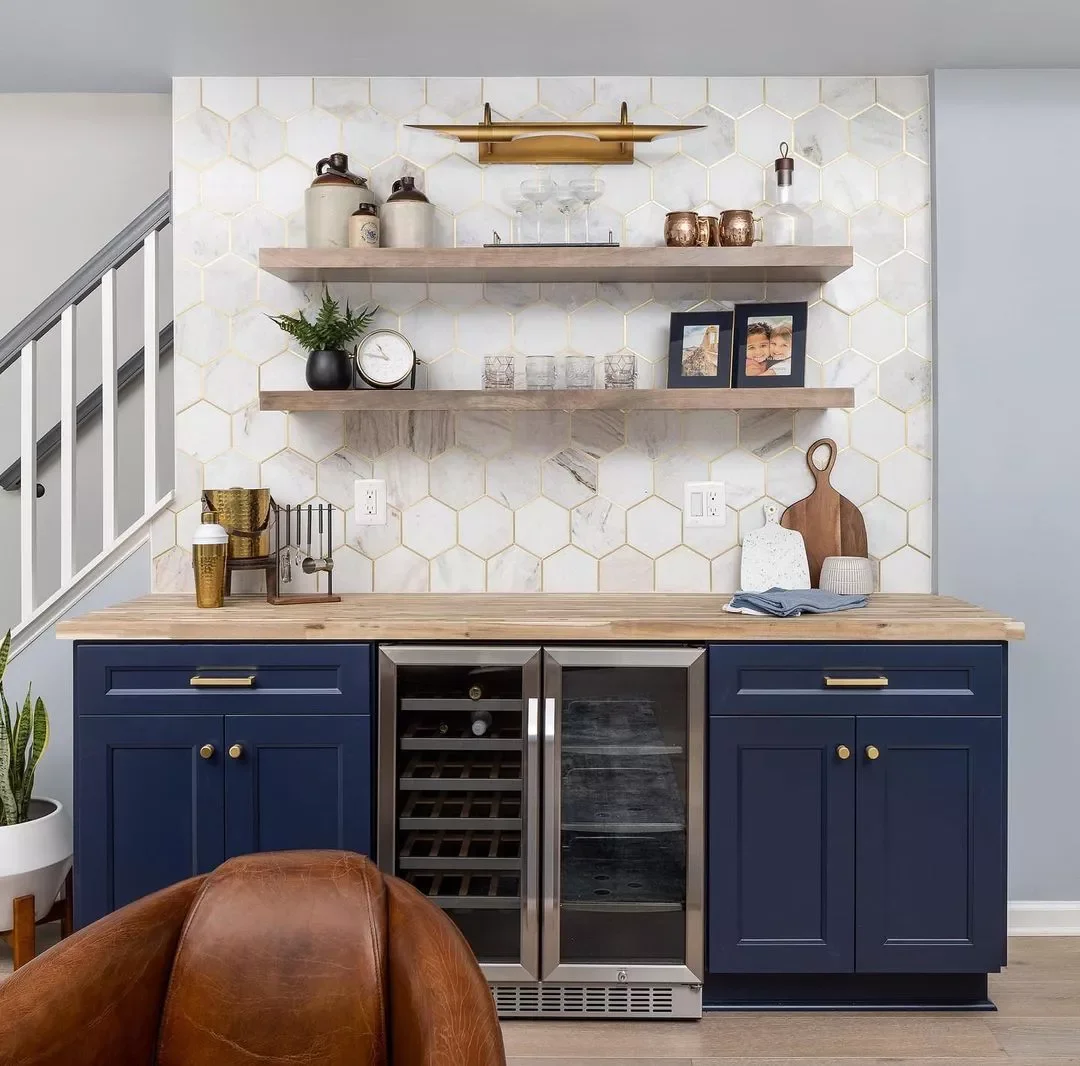 20 Small Basement Transformation Ideas That Make Every Square Foot Count 13 Gold-Accented Basement
