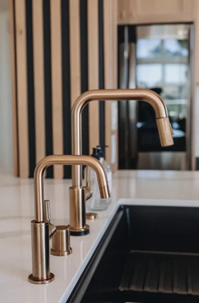 18 Stunning Black and Gold Kitchen Ideas That Transform Your Space Into a Sophisticated Haven 16 Gold Faucets and Fixtures