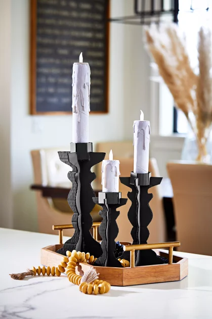 80 Quick Halloween Crafts You Can Complete in One Day 6 Gothic Cardboard Candlestick Holders