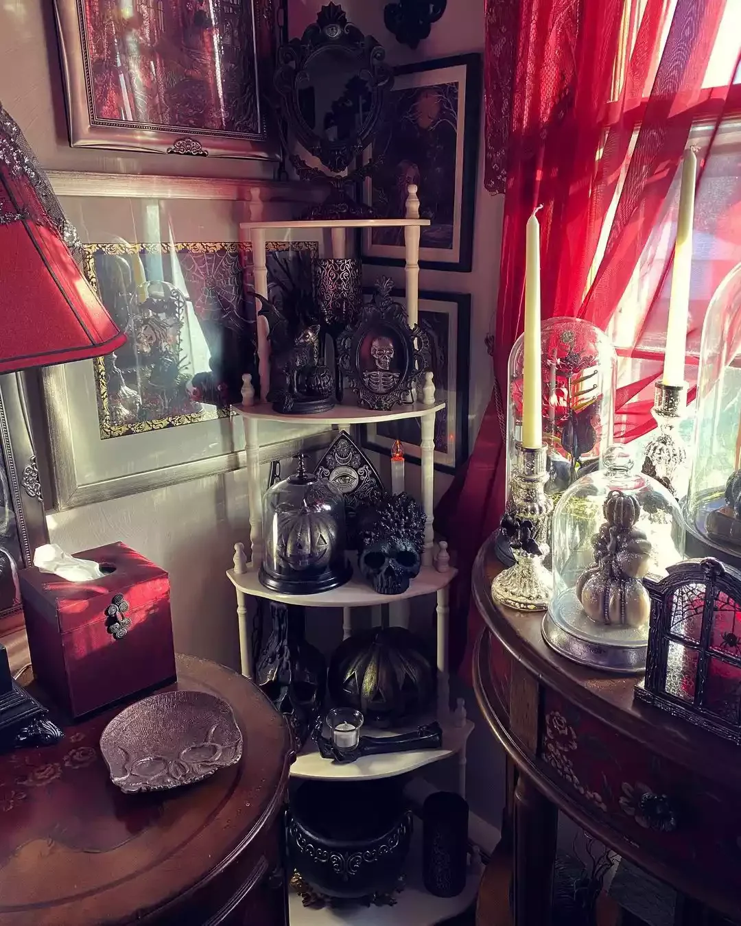 47 Creative Corner Shelf Ideas That'll Transform Your Space Gothic Corner Shelf