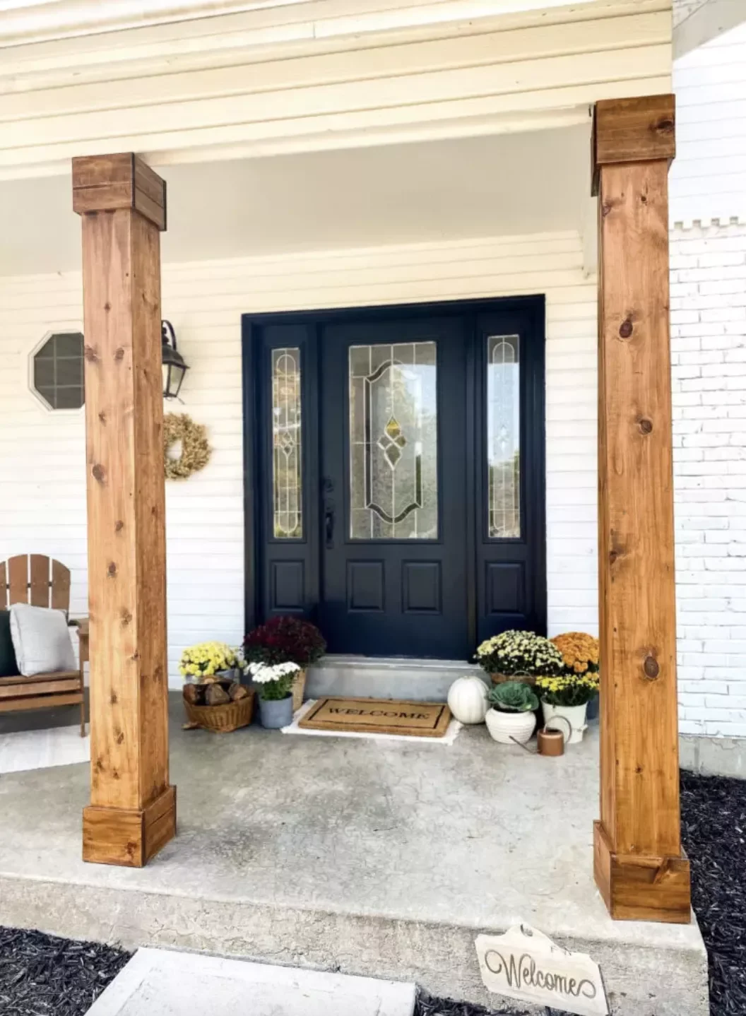 20 Stunning Front Porch Column Designs to Transform Your Home's Curb Appeal 12 Grab Some Wood Stain to Revamp Your Columns