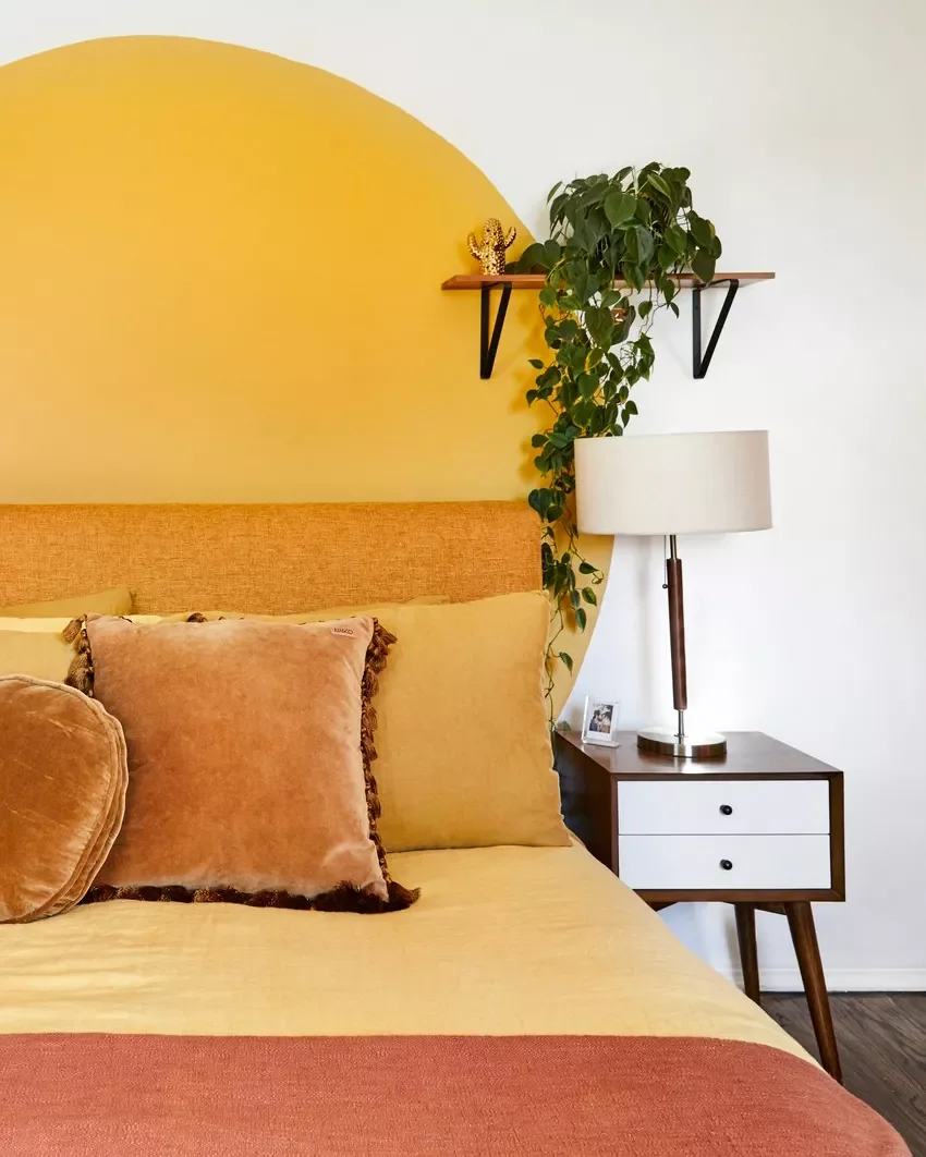 66 Creative Ways to Transform the Wall Above Your Bed Into a Stunning Focal Point Graphic Paint Accent