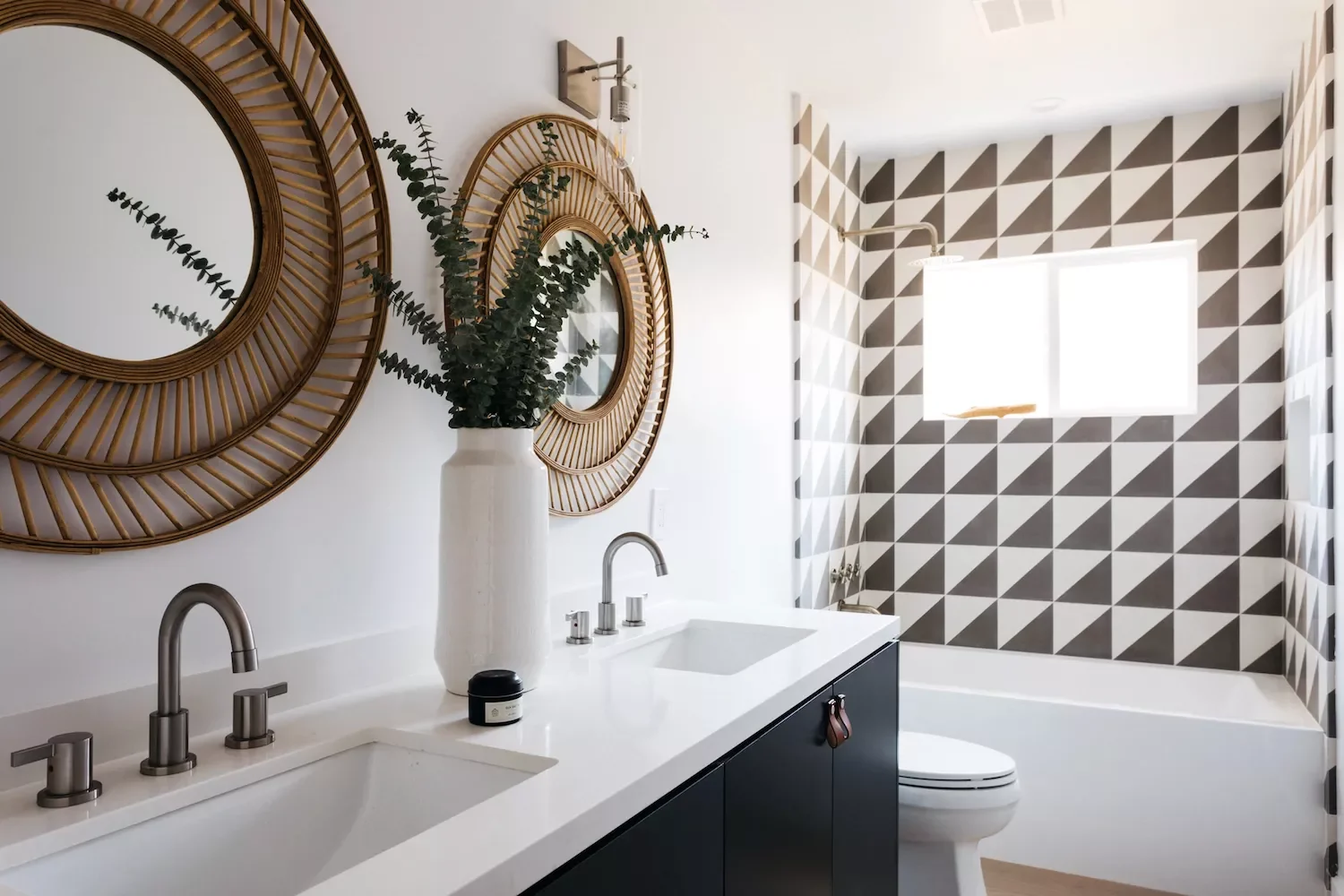 102 Stunning Bathroom Design Ideas That Will Transform Your Space Graphic Wall Tile