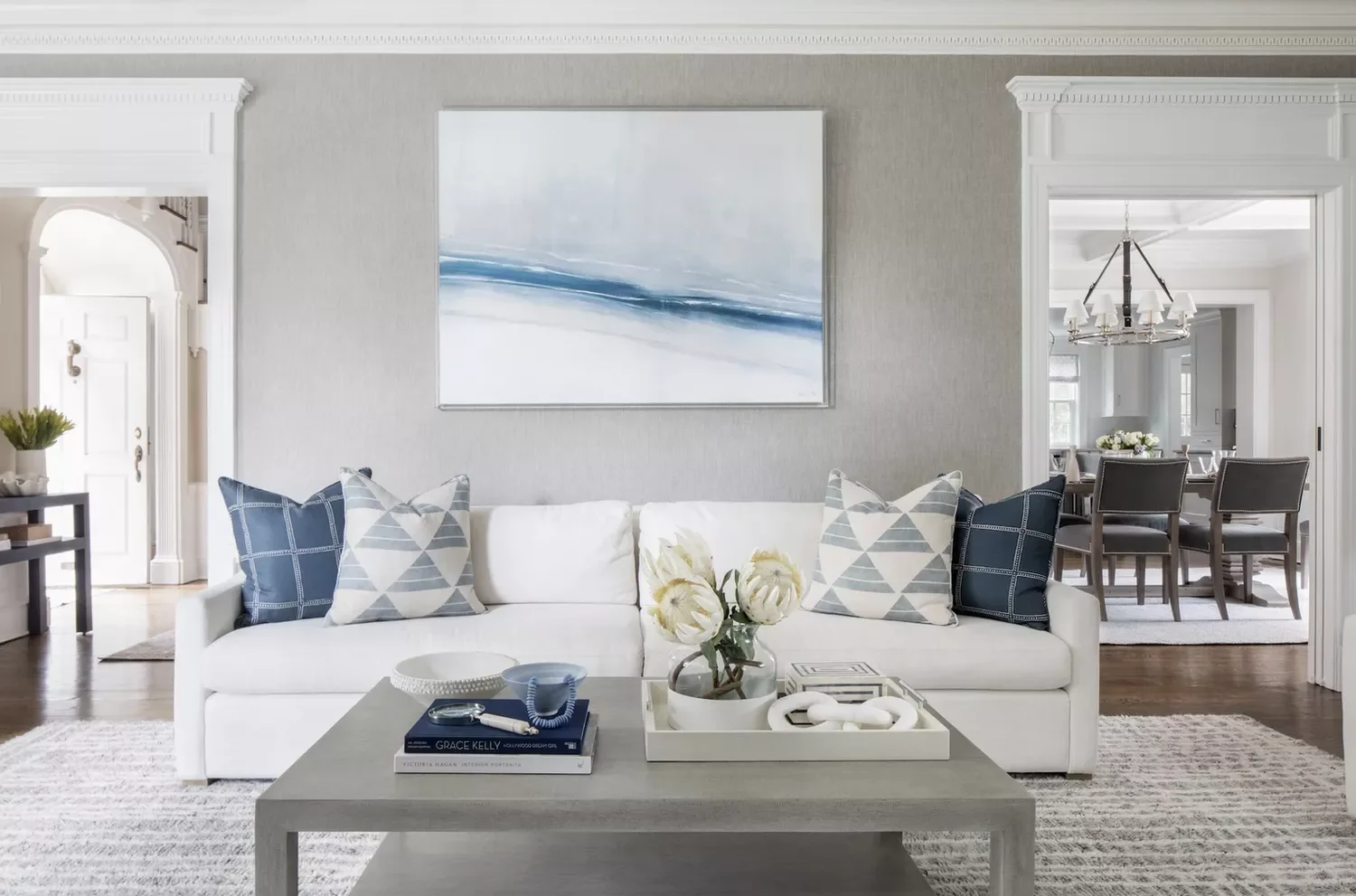 43 Stunning Gray Living Room Ideas That Create the Perfect Serene Haven 38 Gray Grasscloth Walls