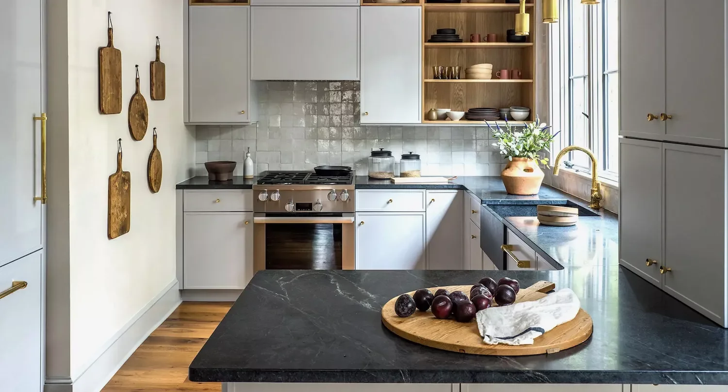 42 Gray Kitchen Ideas That Prove This Neutral Never Goes Out of Style Gray Kitchen Paint and Tiles