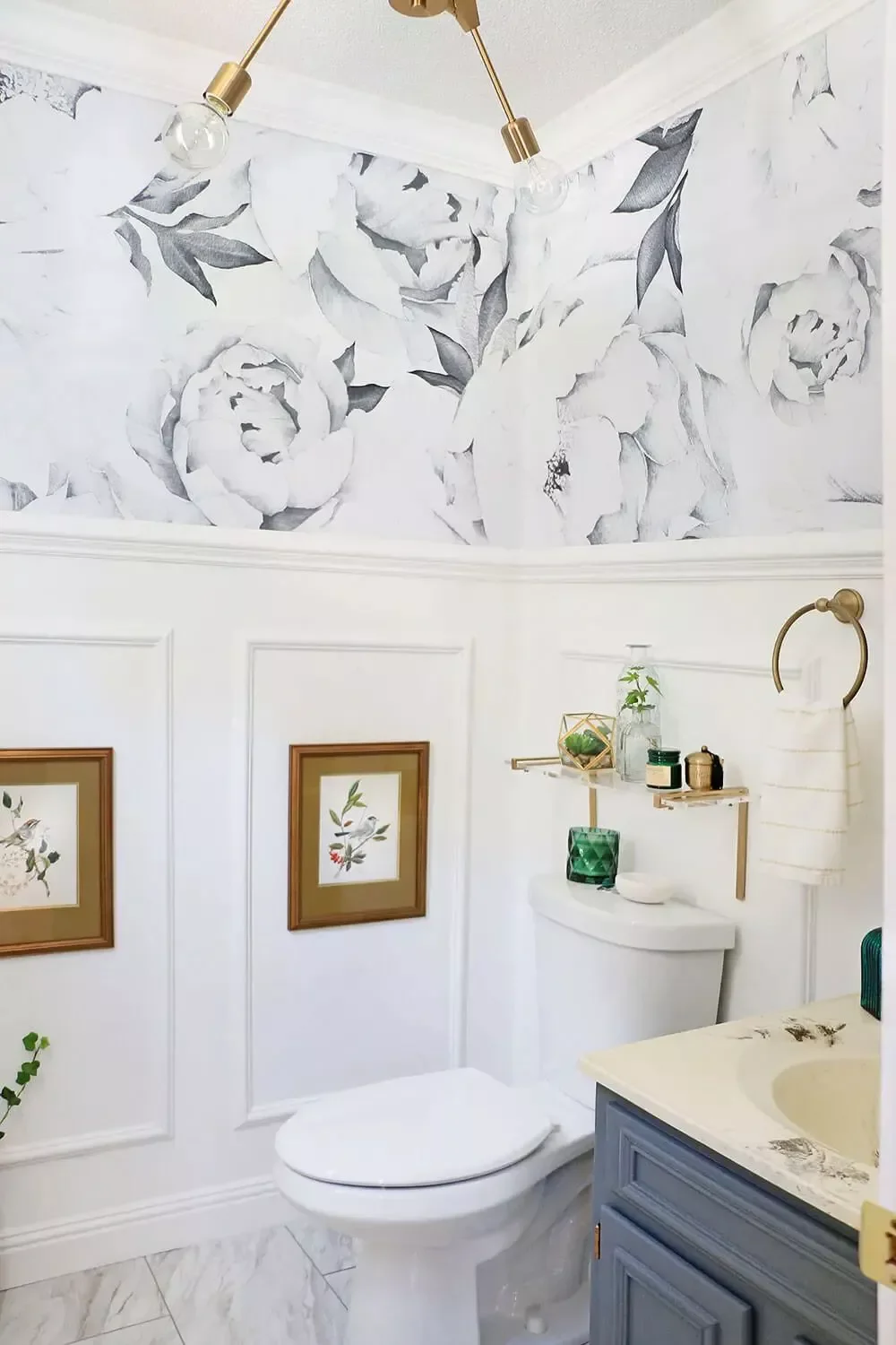 30+ Stunning Bathroom Floor Tile Ideas to Transform Your Space Gray-and-White Marble Tiles