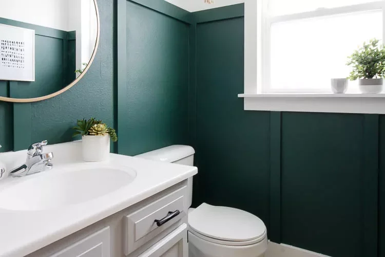 30 Stunning Green Bathroom Ideas That Bring Natural Tranquility to Your Space 9 Green Bathroom Wainscoting