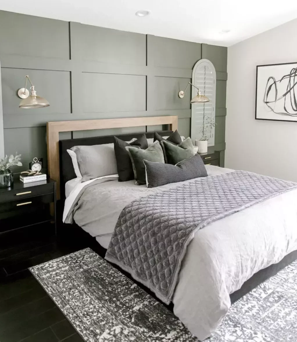 32 Stunning Green Accent Wall Ideas That'll Transform Your Space 7 Green-Gray Accent Wall