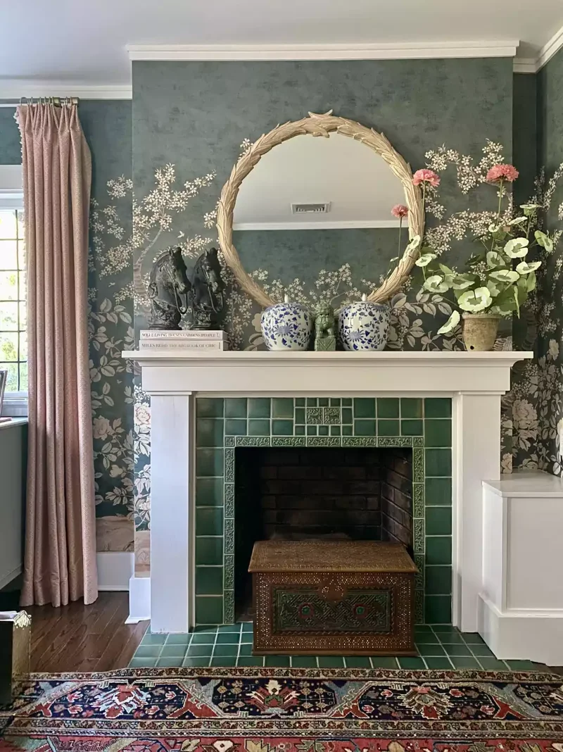 32 Living Room Mantle Decor Ideas That Add Style and Warmth 7 Green Tile