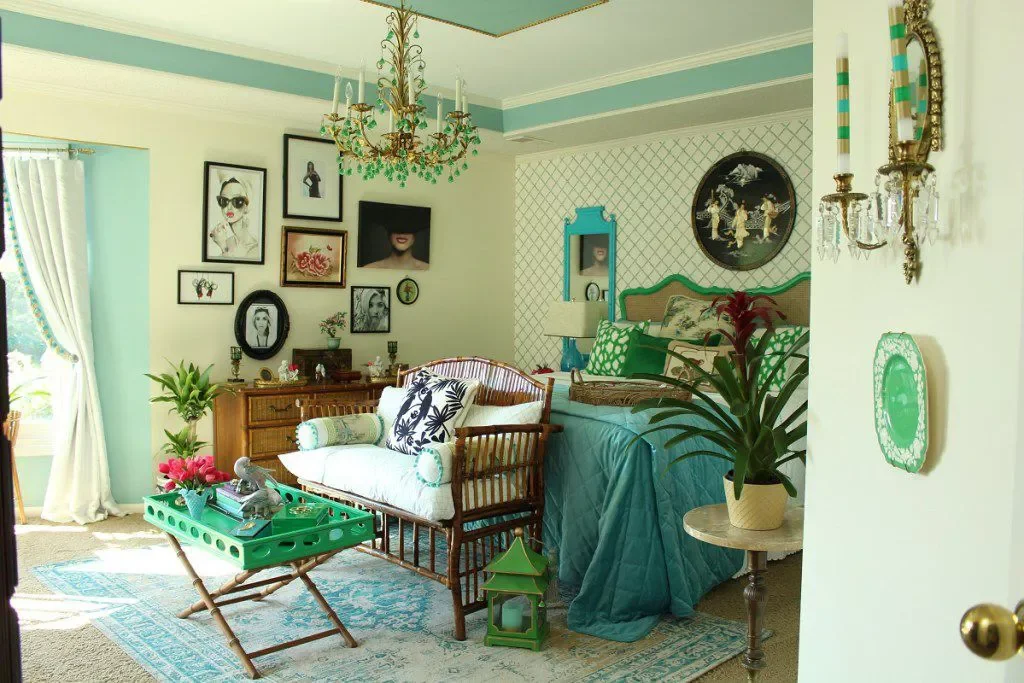 35 Stunning Green Bedroom Ideas That Will Transform Your Space 30 Green and Chinoiserie