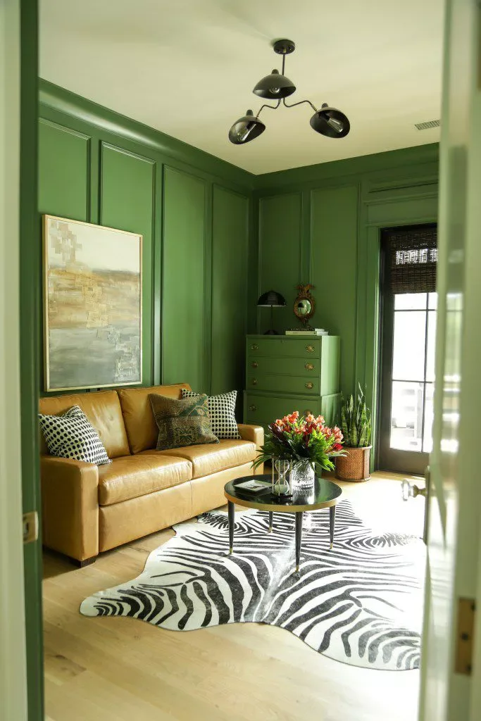 35 Stunning Green Bedroom Ideas That Will Transform Your Space 9 Green and Leather