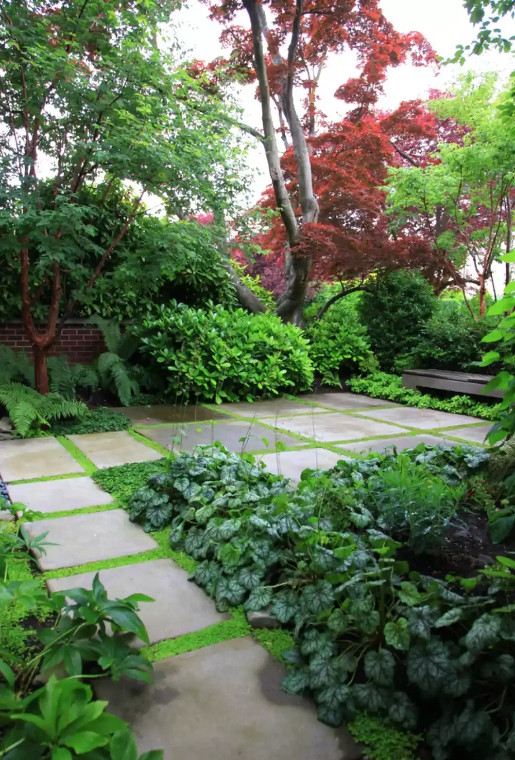 39 Stunning Paver Ideas That Transform Your Dream Patio Greenery-Surrounded Paver Patio