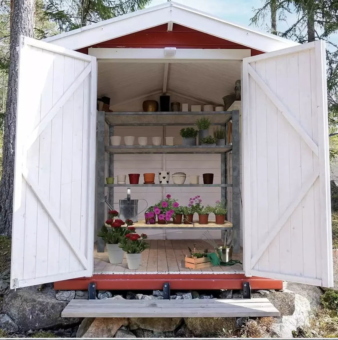 25 Smart Shed Storage Solutions to Transform Your Space Grouped Shelves