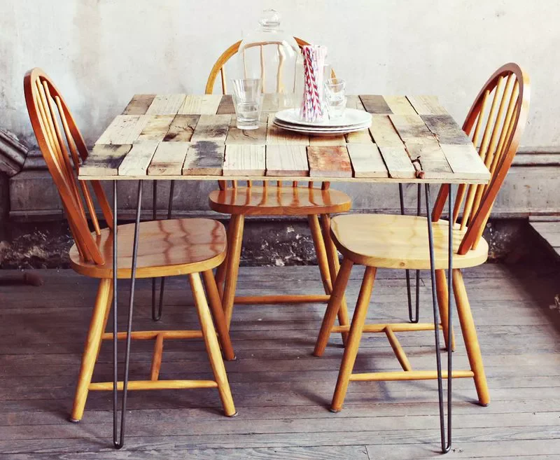 60 Creative Wood Pallet Furniture Projects That Won't Break Your Budget Hairpin Legs Dining Table