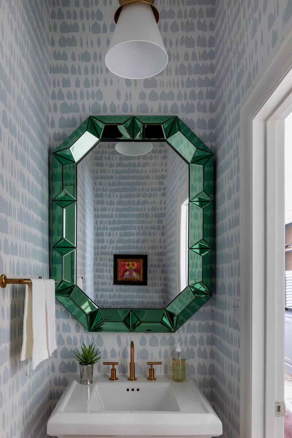 50 Luxurious Bathroom Ideas to Create Your Perfect Self-Care Sanctuary 12 Half Bath Statement Mirror