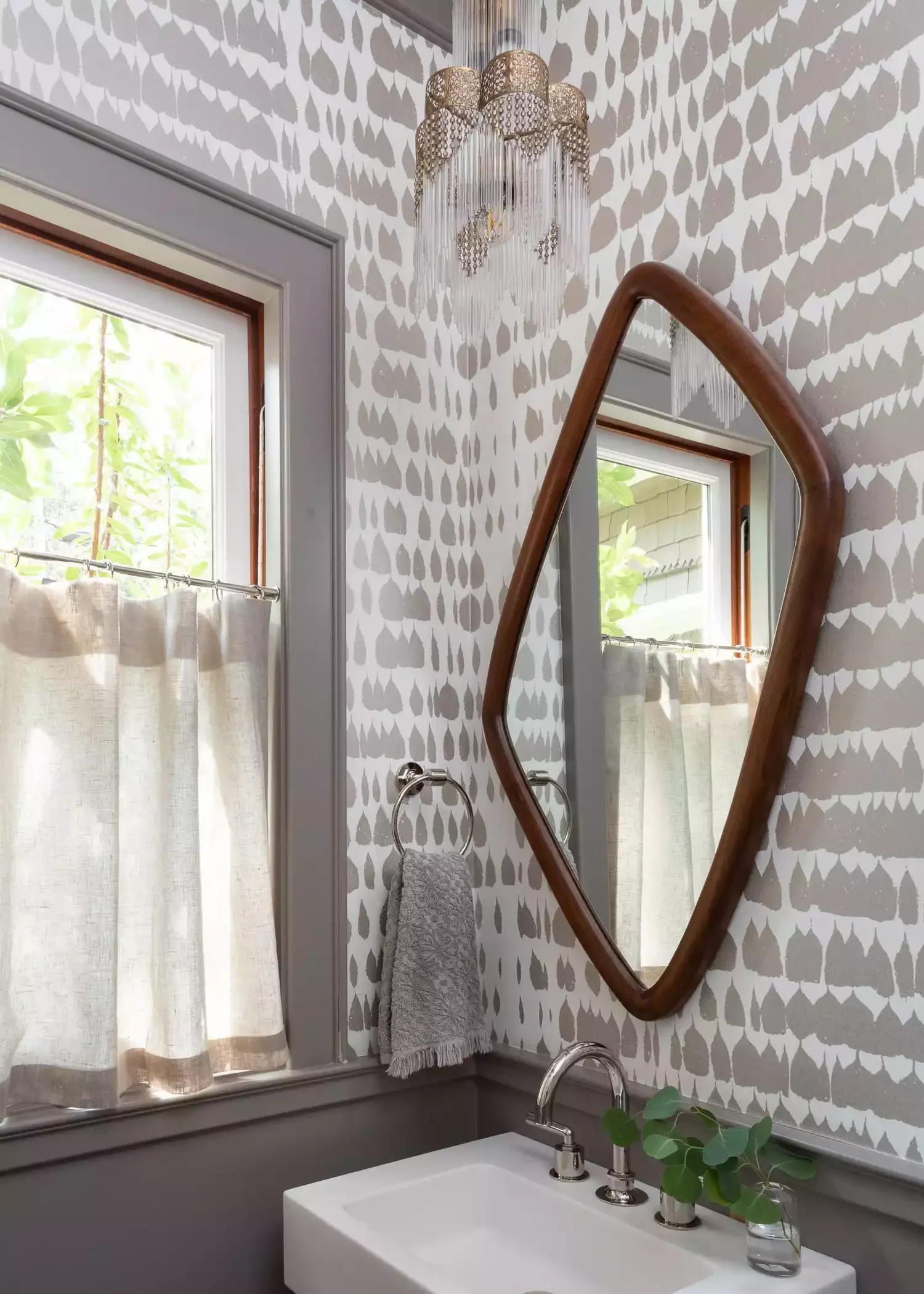 32 Powder Room Design Ideas That Turn Your Small Space Into a Style Statement Half Bathroom Café Curtains