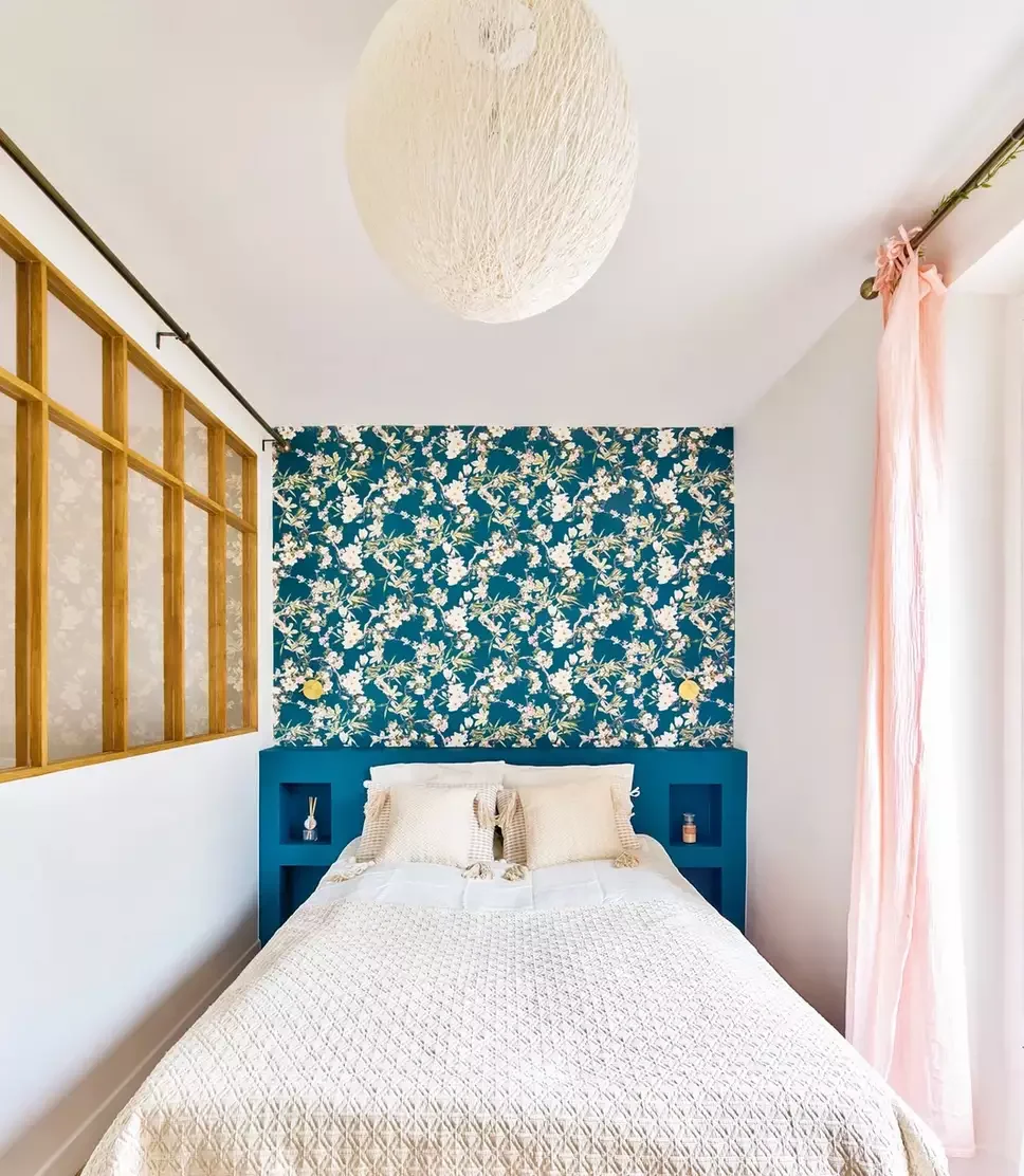 52 Clever Small Bedroom Ideas That Maximize Every Square Inch 9 Hang Accent Wallpaper