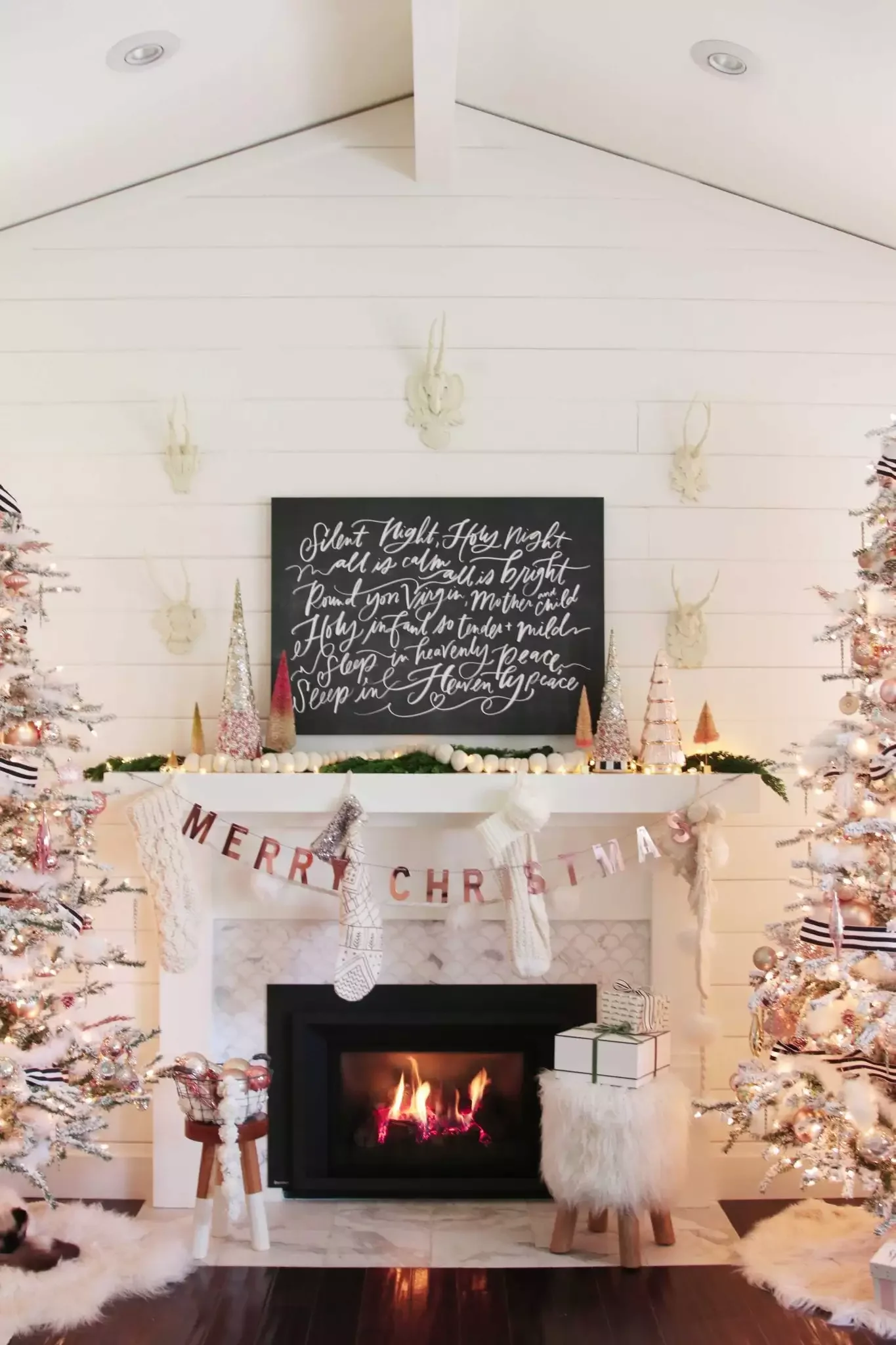 56 Magical Christmas Mantel Decorating Ideas to Transform Your Holiday Home 11 Hang Christmas Lyrics