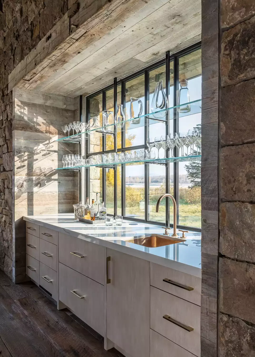 75 Stunning Home Bar Ideas to Transform Your Space Into an Entertainment Haven 2 Hang Glass Shelves