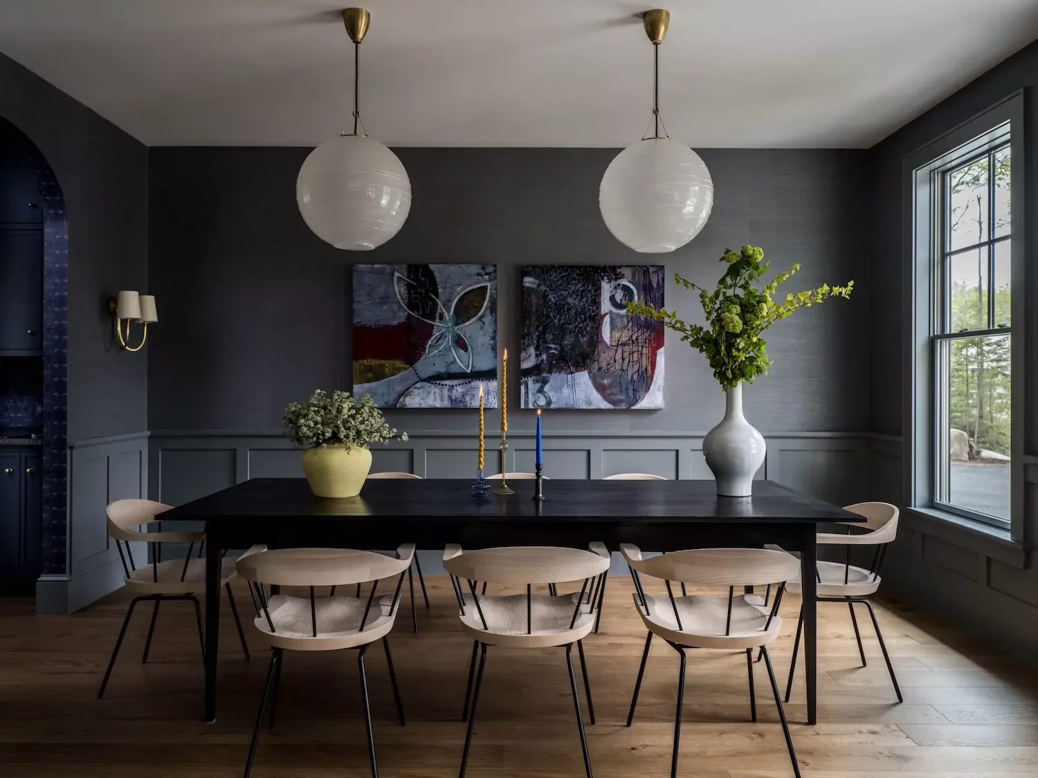 98 Stunning Dining Room Ideas to Transform Your Entertainment Space Hang Grasscloth on the Wall
