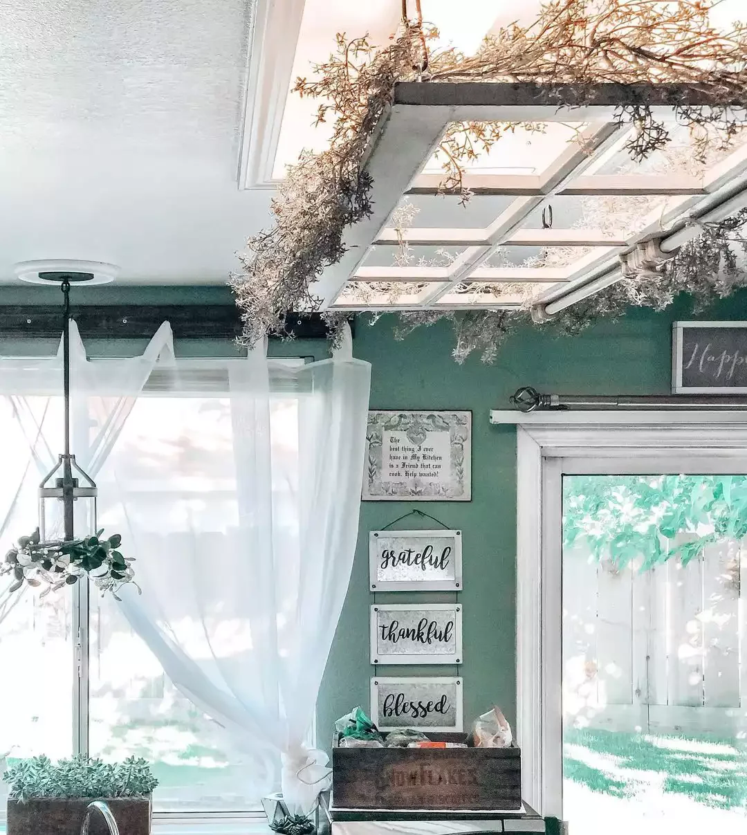 38 Vintage Window Frame Ideas That Transform Any Space 5 Hang It From the Ceiling