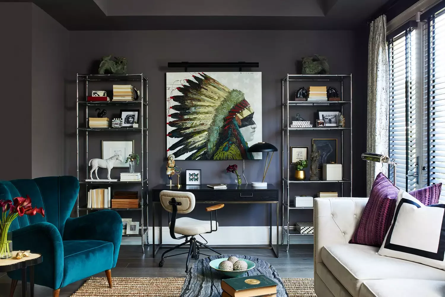 67 Stylish Modern Home Office Ideas That Make Working From Home a Joy Hang Large-Scale Art