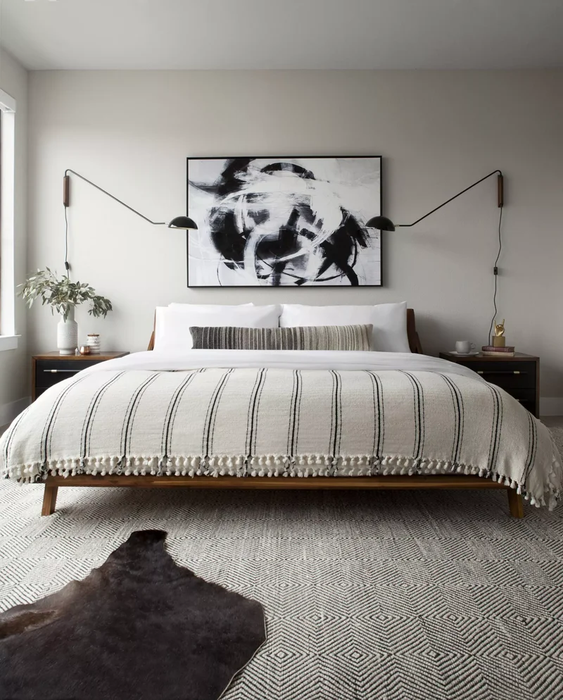 40 Modern Bedroom Ideas That Will Wake Up Your Space 11 Hang Large-Scale Artwork