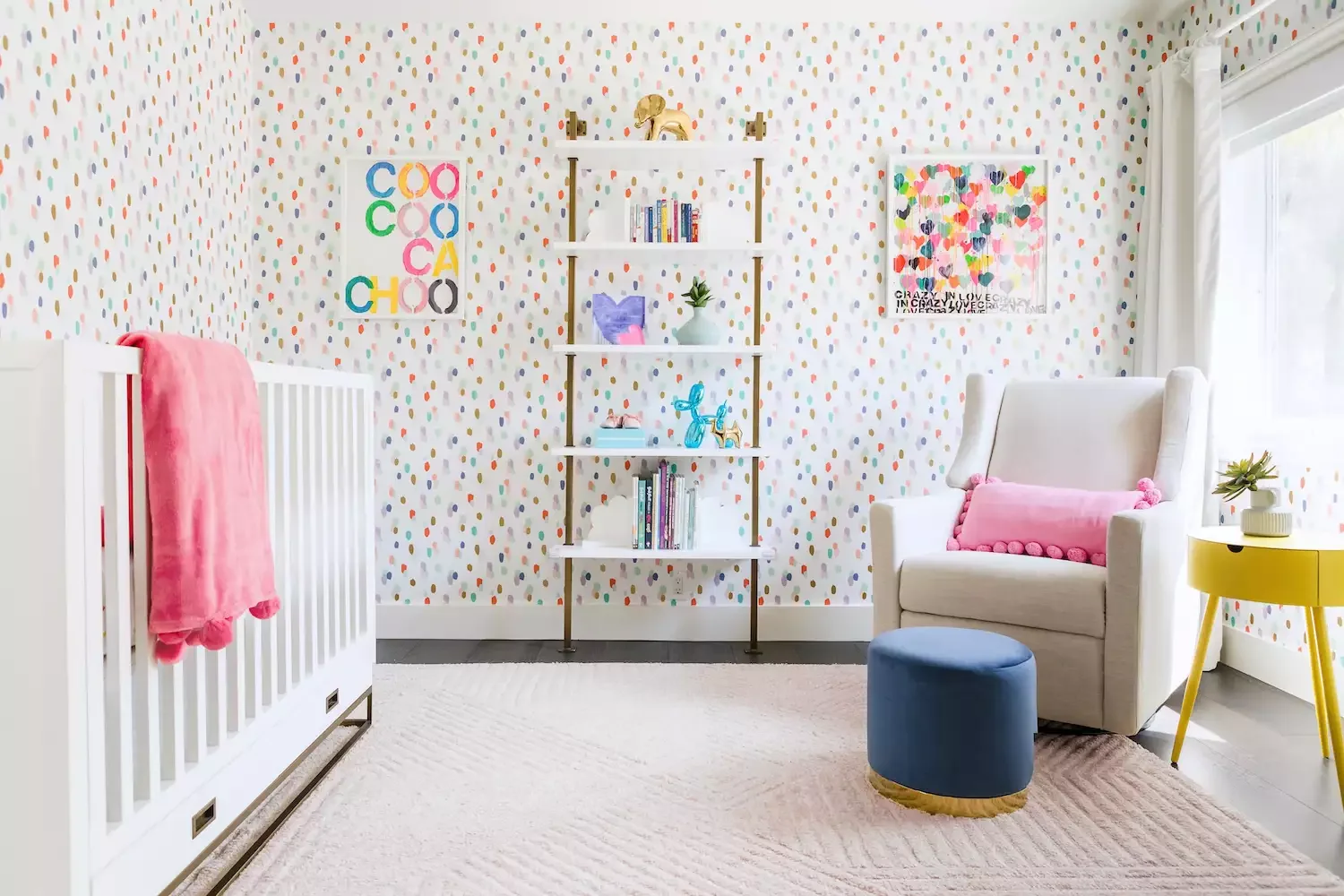 46 Nursery Design Ideas to Create Your Dream Baby Room 22 Hang Multicolored Wallpaper
