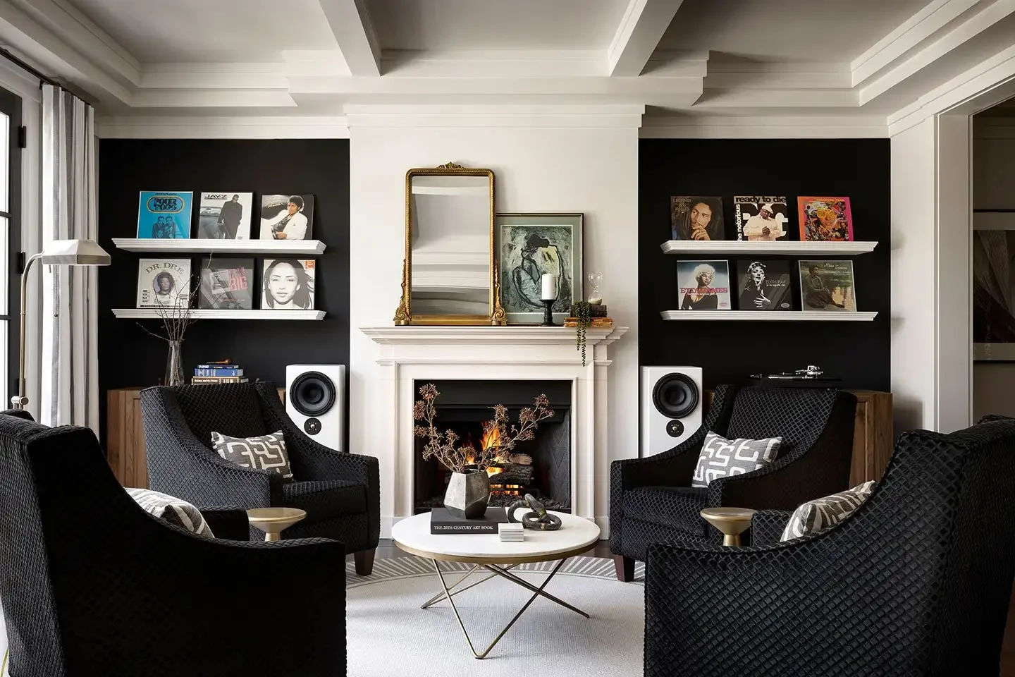 57 Stunning Fireplace Decorating Ideas to Transform Your Living Space 34 Hang Open Shelving