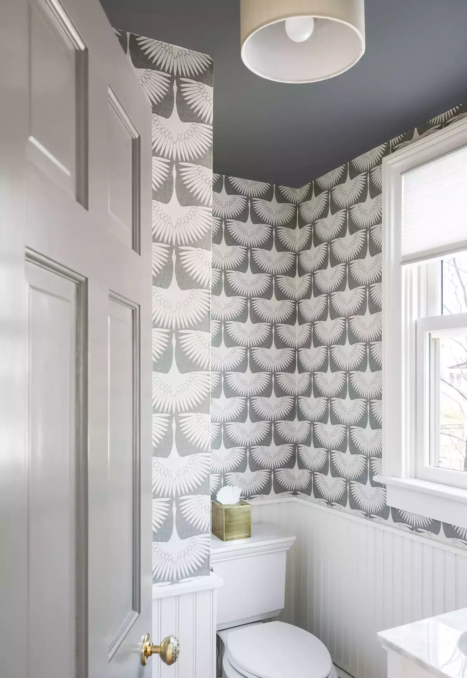 65 Clever Small Bathroom Ideas That Will Transform Your Tiny Space 54 Hang Patterned Wallpaper