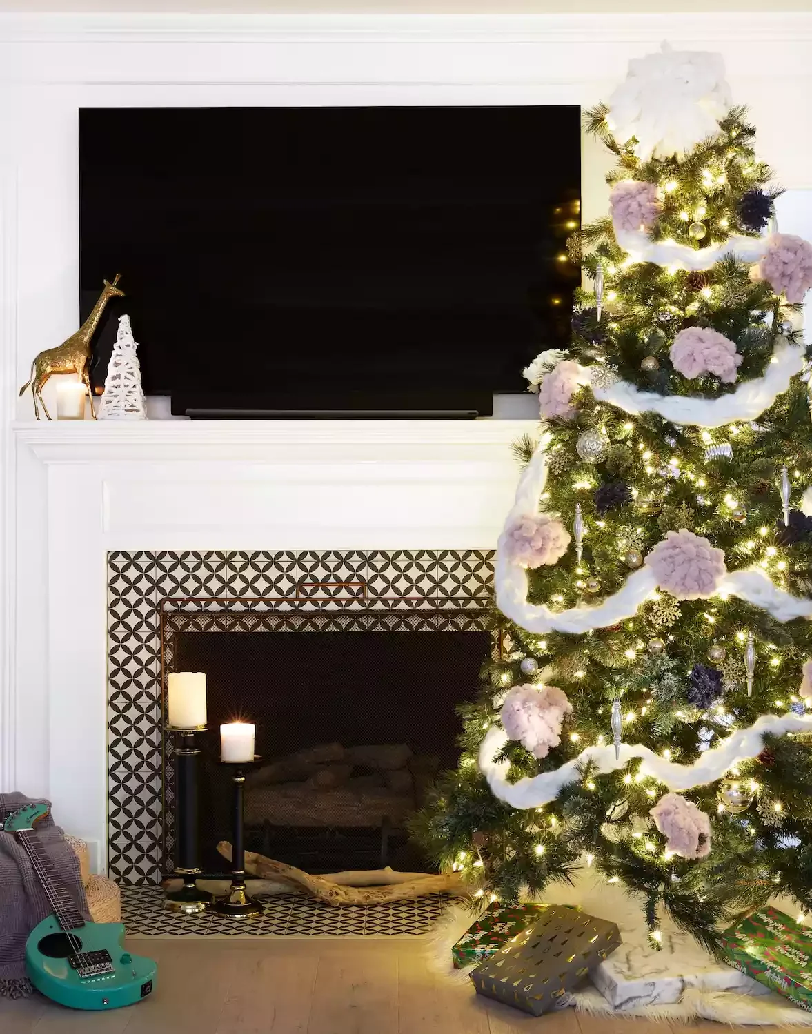 115 Stunning Christmas Decorating Ideas to Transform Your Home This Holiday Season Hang Pom-Pom Ornaments