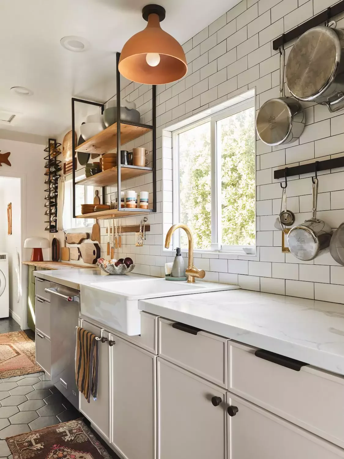 35 Kitchen Renovation Ideas That'll Transform Your Space Hang Racks and Shelves