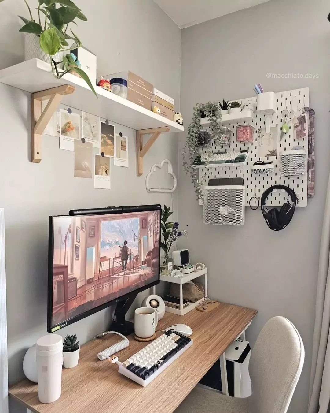 30 Creative Home Office Shelving Solutions to Transform Your Workspace Hang Shelves and a Pegboard